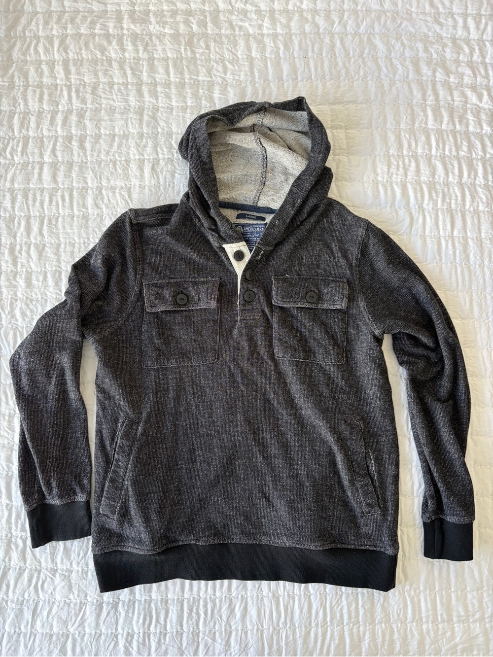 American Rag Charcoal Hooded Pullover Sweatshirt